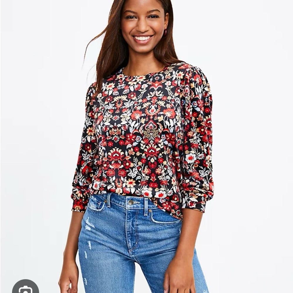 LOFT Forest Velour Sweatshirt S